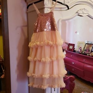 Girls Ruffle Sequin Dress